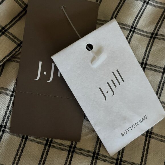 J Jill Womens Button Back Tunic Size MT Cream Plaid Clean Girl Twee Capsule NWT - Picture 10 of 13